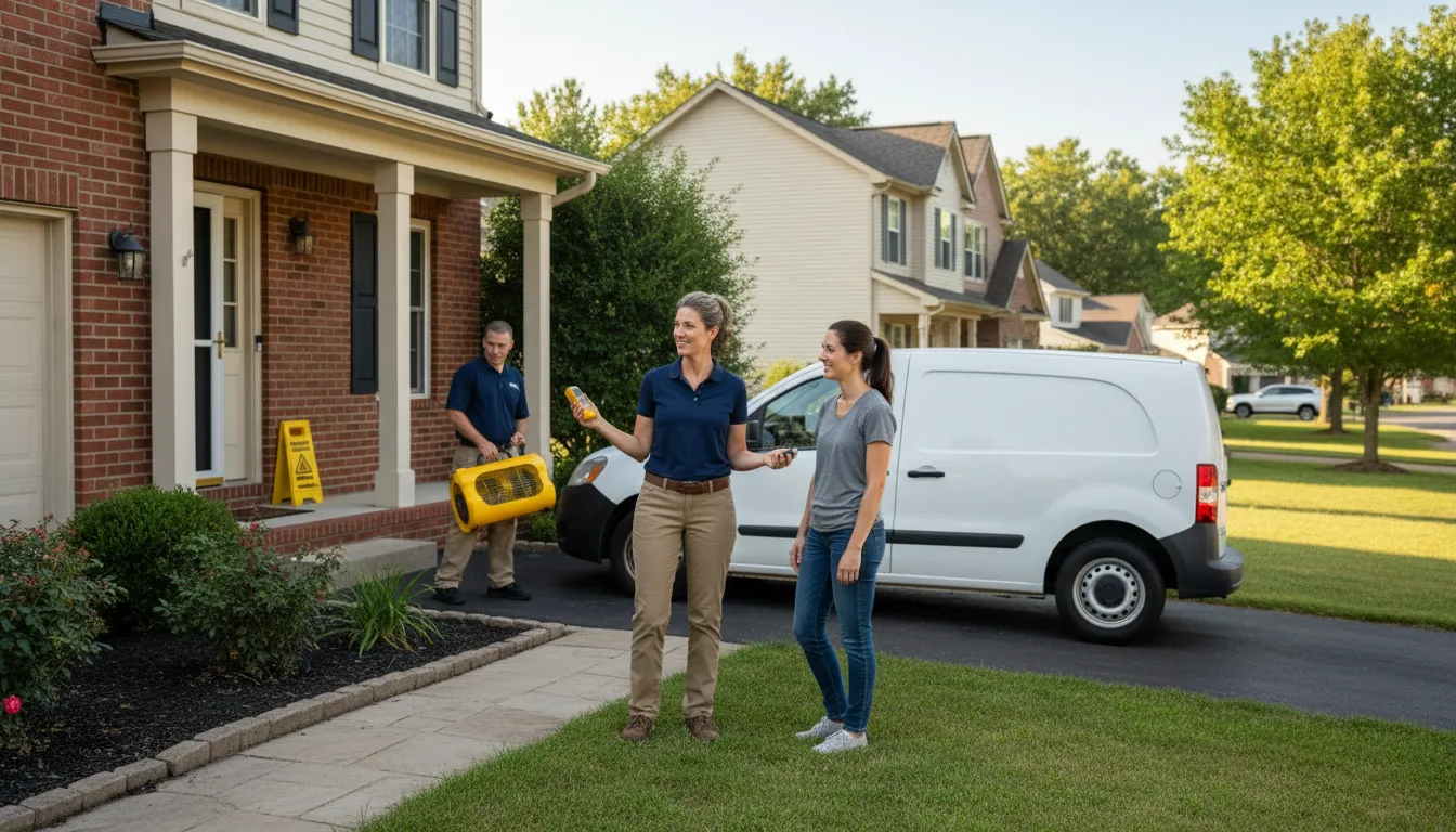 Residential water damage restoration in Patterson, IL
